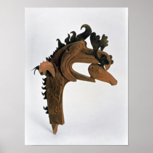 Poster Um grifo que guardara um cervo em seu bico