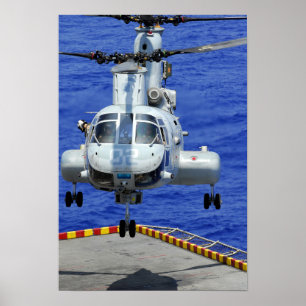 Póster Um helicóptero do cavaleiro do mar de CH-46E