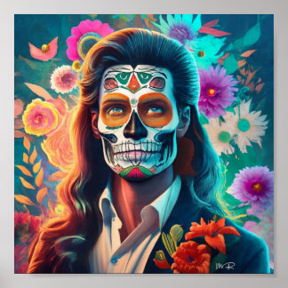 Poster Um homem celebrando o Dia de Los Muertos