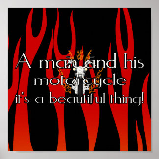 Póster Um homem e sua moto
