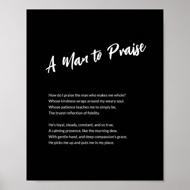 Poster "Um Homem para Louvar" Arte de Parede Enquadrada S (Frente)