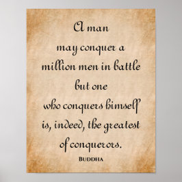 Poster Um Homem Pode Conquistar... Citação Buda Inspirado