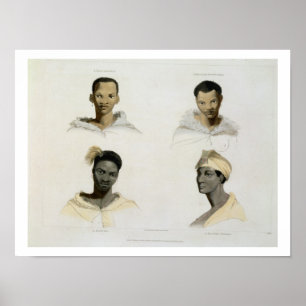 Póster Um Hottentot, uma mulher hotentote, um Kaffre, um