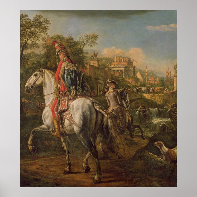 Póster Um Hussar em cavalo, 1773 (Frente)