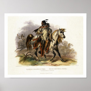 Póster Um indiano Blackfoot a cavalo, chapeia 19 do Vol