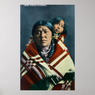 Póster Um indiano Madonna do corvo e criança