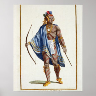 Póster Um indiano nobre da nação de Ottawa, 1780 (colou