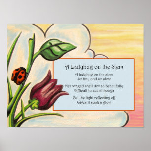 Póster Um joaninha na haste