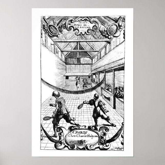 Póster Um jogo real de Tênis no Jeu de Paume (Frente)