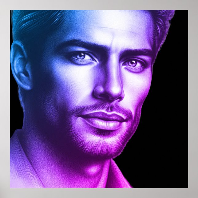 Poster Um Jovem Muito Bonito em um Cartaz de Parede 24x24 (Frente)