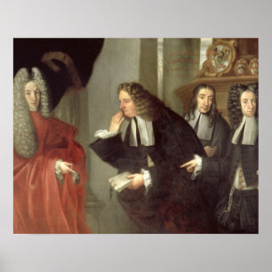 Póster Um juiz e três advogados, escola Venetian (óleo