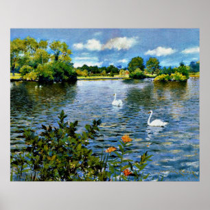 Poster Um lago Long Island, arte fina.