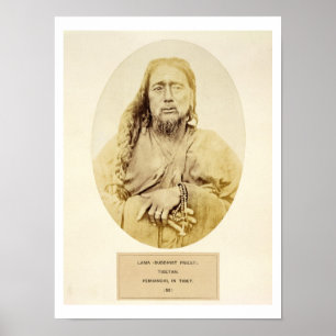 Poster Um Lama Tibetano em Pemianchi, Tibete, século XIX 