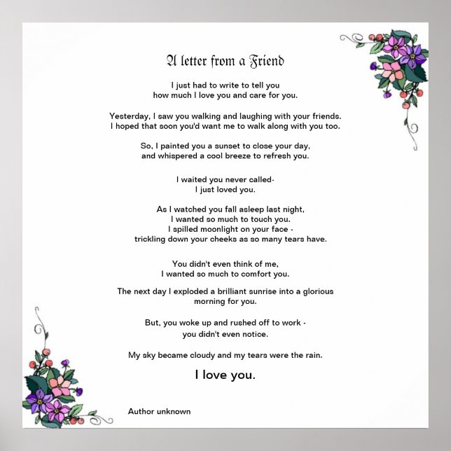 Poster Um Leter De Um Amigo (Frente)