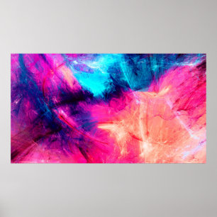 Poster Um lindo padrão futurista de multicores frias. Ab