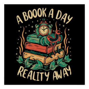 Póster Um livro por dia mantém a Realidade longe