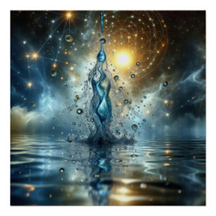 Póster Um Lixo De Água Puro E Limpa Num Lago Azul