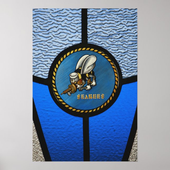 Póster Um logotipo do solteiro Seabee (Frente)