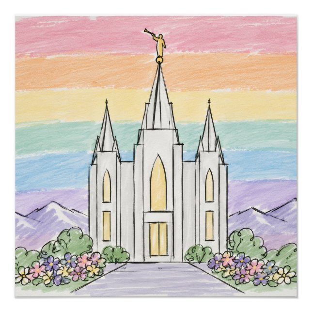 Póster Um Lugar Celestial de Paz | Bela Templo Mórmon U (Frente)