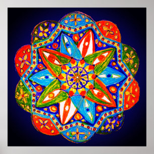 Poster Um mandala vibrante