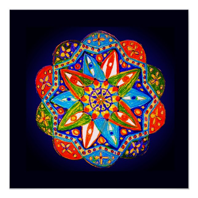 Póster Um mandala vibrante (Frente)
