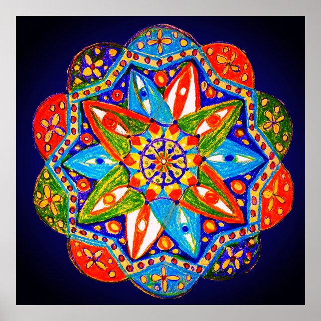 Poster Um mandala vibrante (Frente)