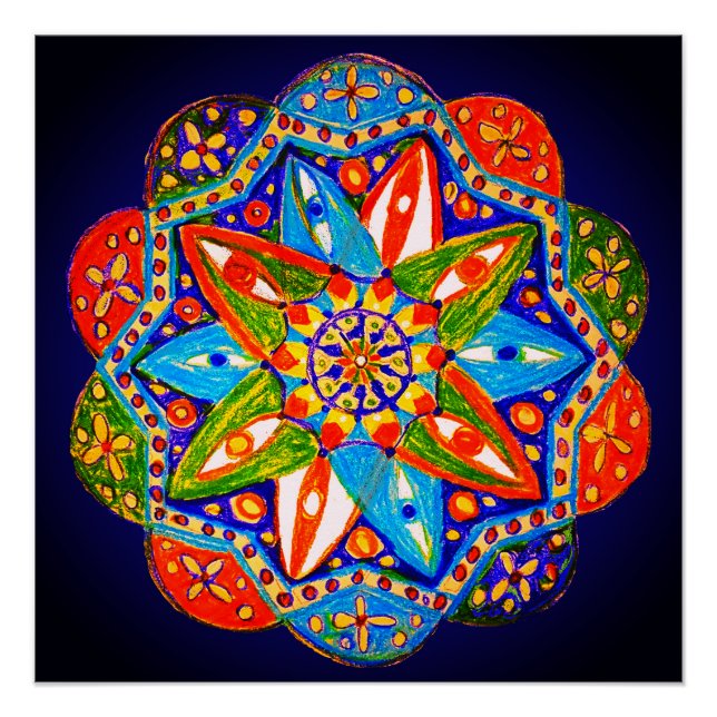 Póster Um mandala vibrante (Frente)