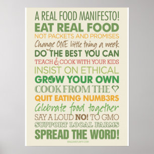 Póster Um manifesto Comida real