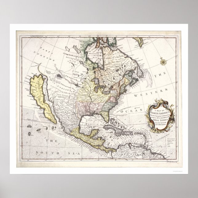 Póster Um mapa da América do Norte (Frente)