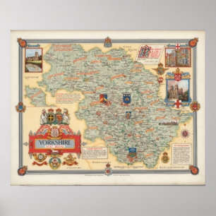Poster Um mapa de Yorkshire: Equitação ocidental