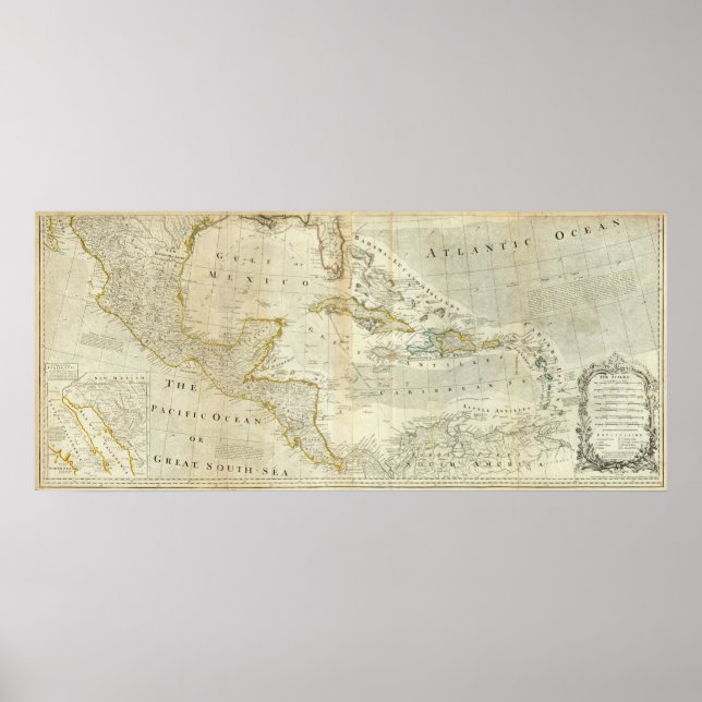 Póster Um Mapa Exato Da Zona Sul Da América Do Norte (Frente)