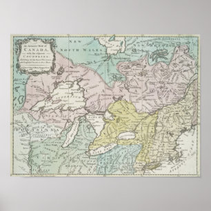 Poster Um mapa exato de Canadá, 1761