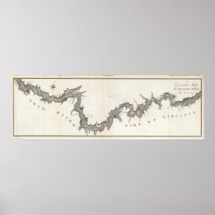 Póster Um mapa geral do rio Ohio, chapeia o segundo