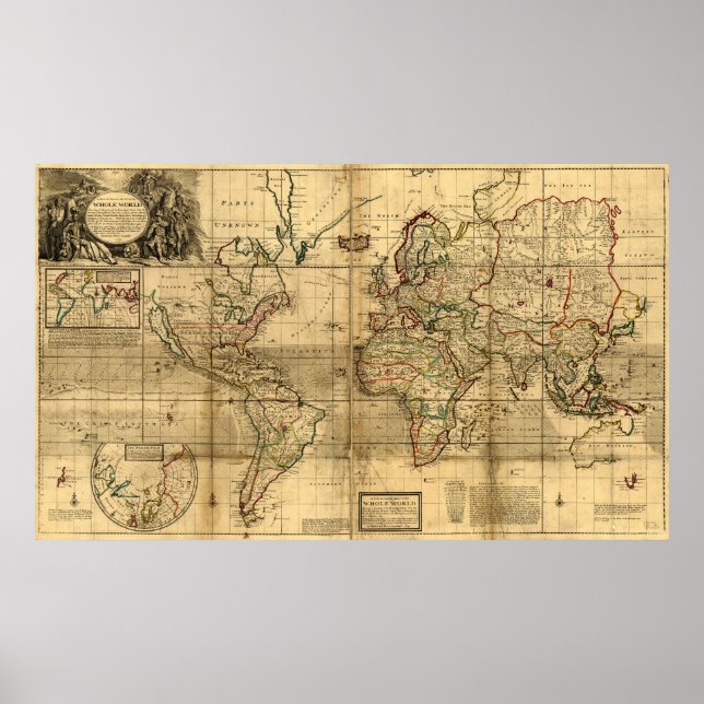 Póster Um mapa novo e correto do mundo inteiro (Frente)