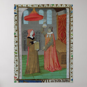 Póster Um médico examinando Ruas. A urina de Elizabeth