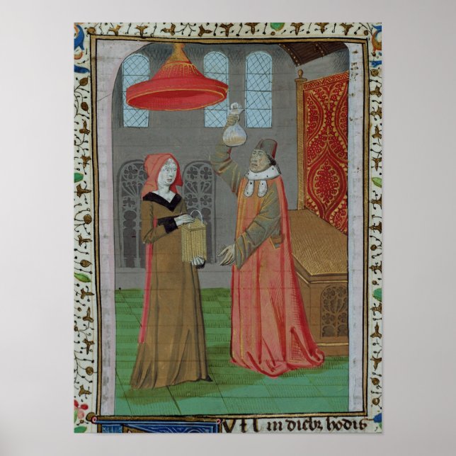 Póster Um médico examinando Ruas. A urina de Elizabeth (Frente)