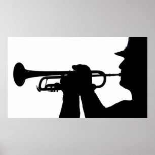 Póster Um membro do serviço toca uma melodia