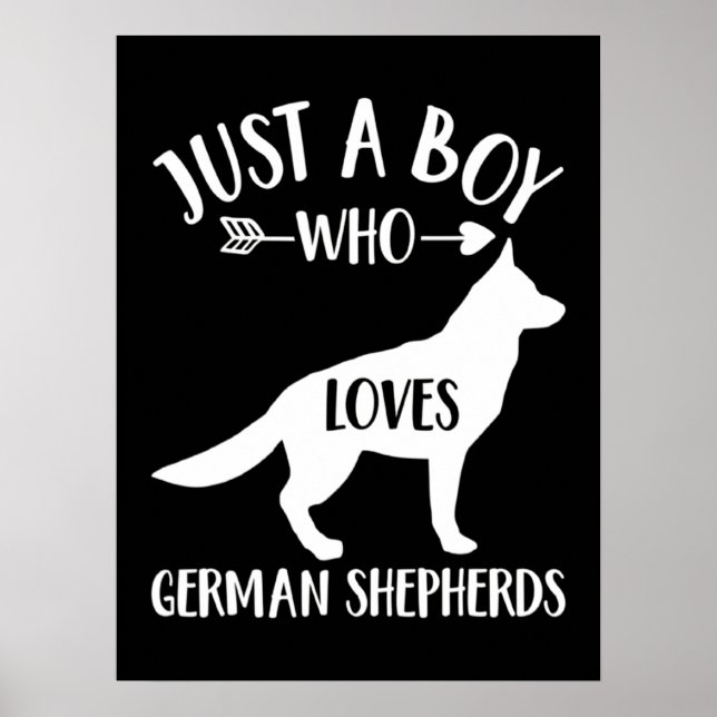 Poster Um Menino Que Adora German shepherd (Frente)