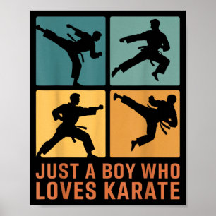Poster Um Menino Que Ama Artes Marciais de Karate Amante 