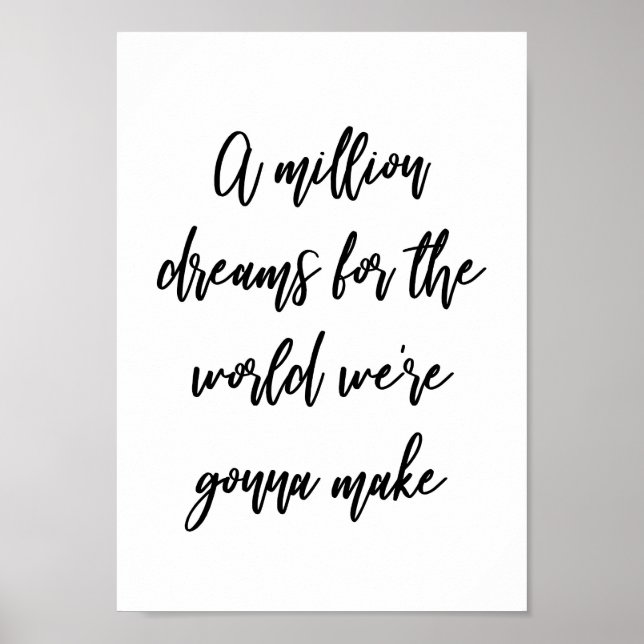 Poster Um Milhão de Sonhos Música Lyric Wall Art Impressã (Frente)