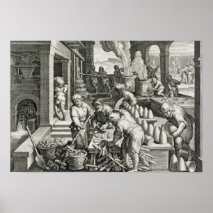 Póster Um moinho de açúcar e a produção de açúcar