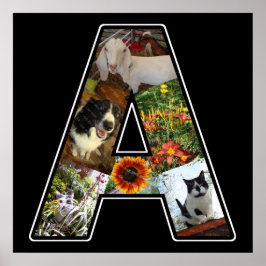 Póster Um Monograma Cria Sua Própria Colagem de Fotos 6 P