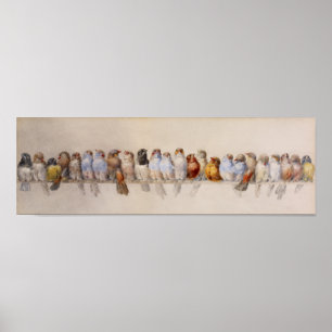 Poster Um monte de aves (1880) Hector Giacomelli Fullsize