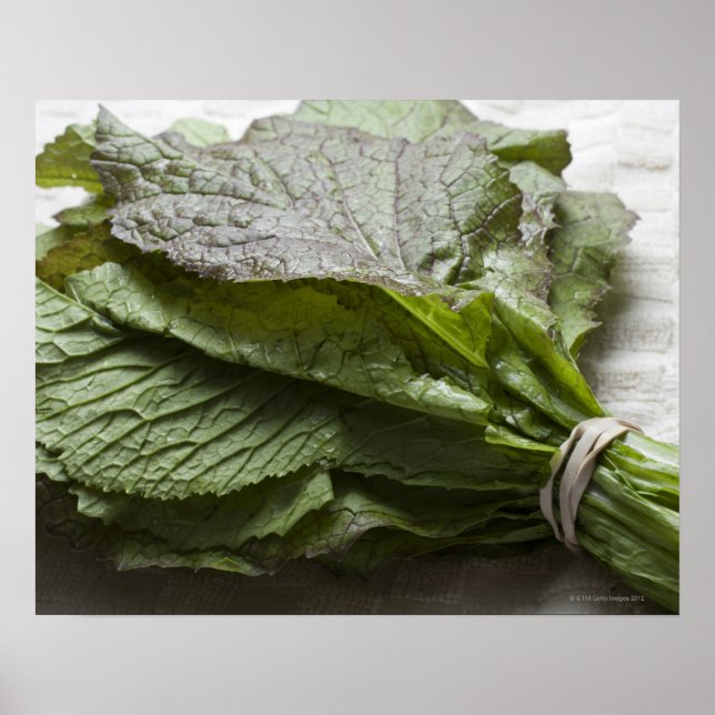 Poster Um monte de mostarda fresca, vinda de um agriculto (Frente)