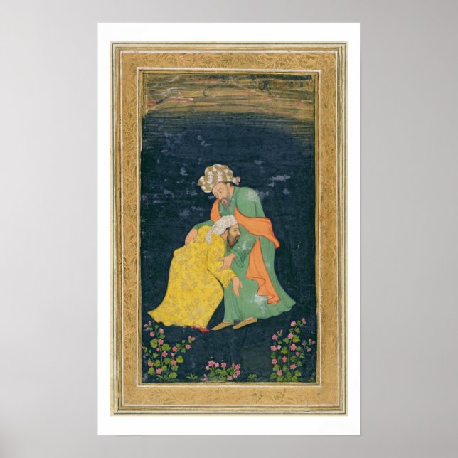 Póster Um Mulá se curvando a um homem de vestido iraniano (Frente)