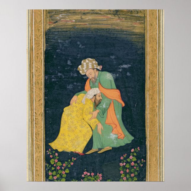 Poster Um Mulá se curvando a um homem de vestido iraniano (Frente)