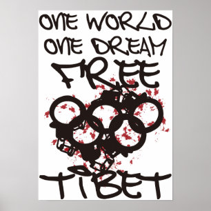 PÓSTER UM MUNDO UM TIBET LIVRE IDEAL