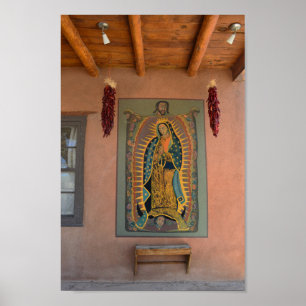 Poster Um Mural de Nossa Senhora de Guadalupe, Novo Méxic