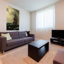 Poster Um navio legal no oceano tempestuoso | AI Art Post