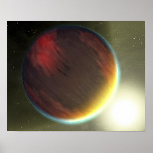 Poster Um nebuloso Jupiter-como o planeta que orbita